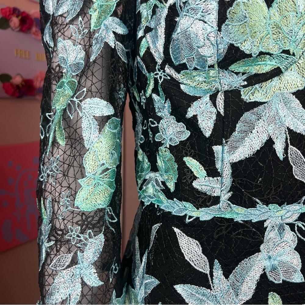 NWT Marchesa Note Cutout EmbroideredTulle Dress - Picture 10 of 16